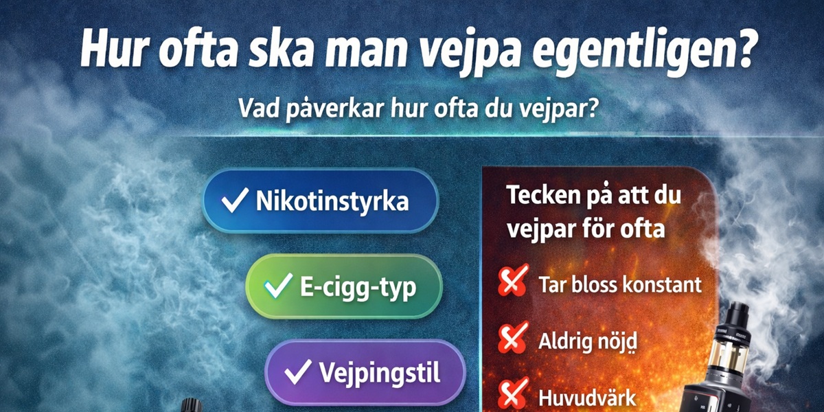 Illustration som förklarar hur ofta man bör vejpa