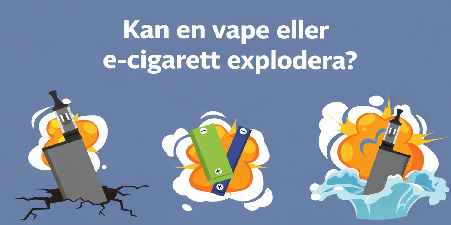 Illustrationsbild som visar möjliga orsaker till vape-batteriproblem
