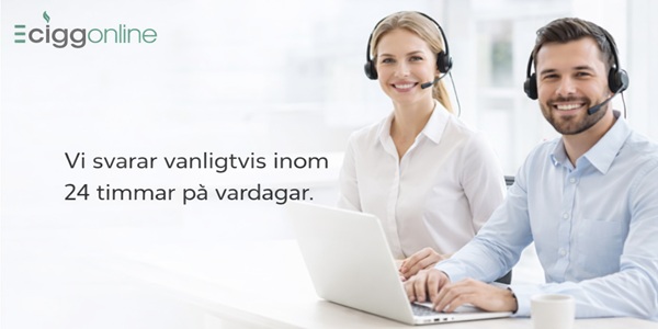 Eciggonline kundsupport - vi svarar inom 24 timmar på vardagar