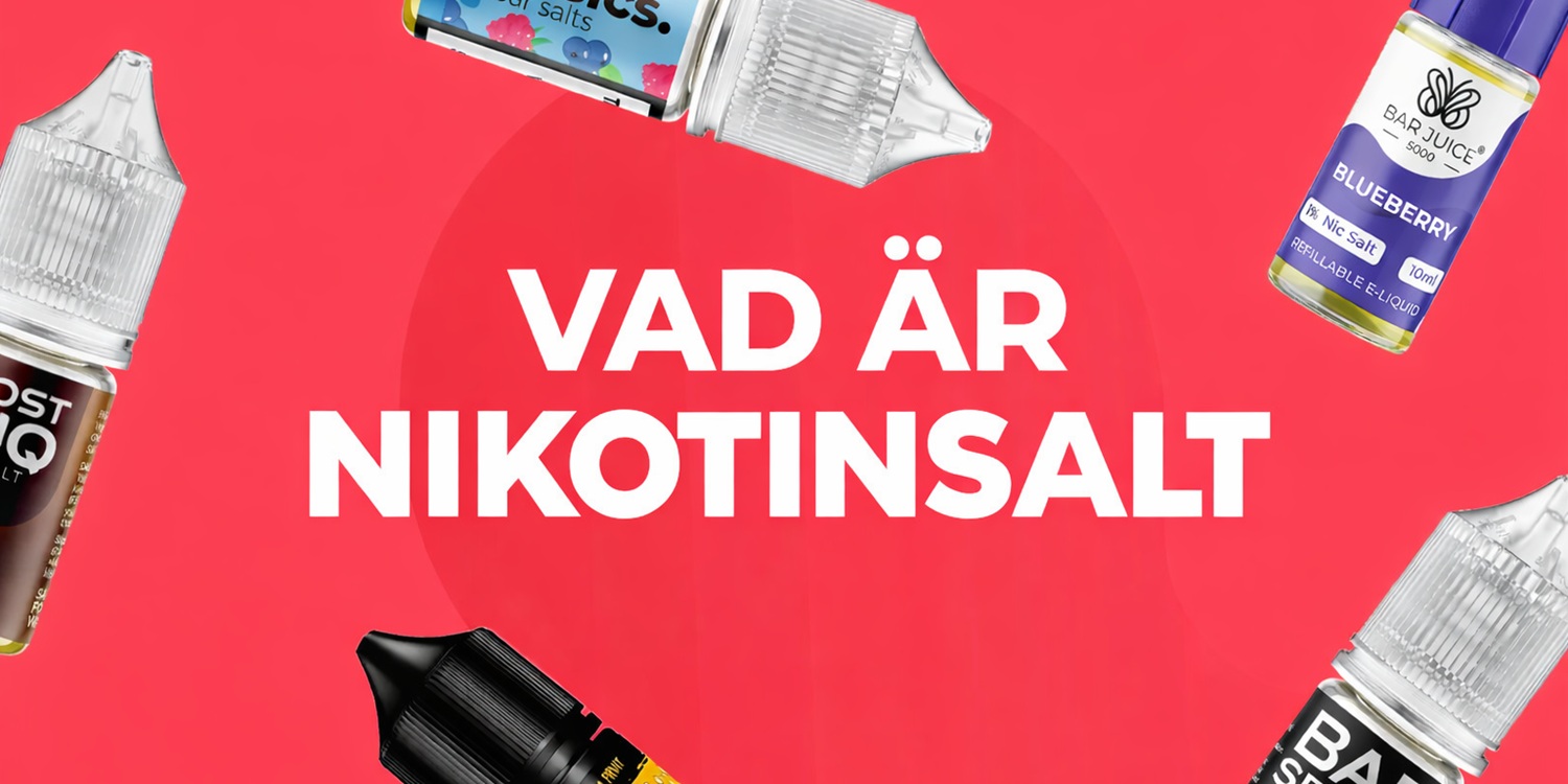Illustration som förklarar vad nikotinsalt är och hur det används i e-vätska för vape och podsystem