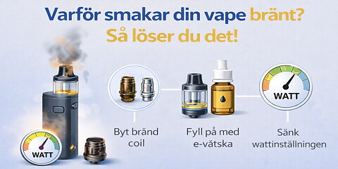 Vape smakar bränt - Läs våra tips