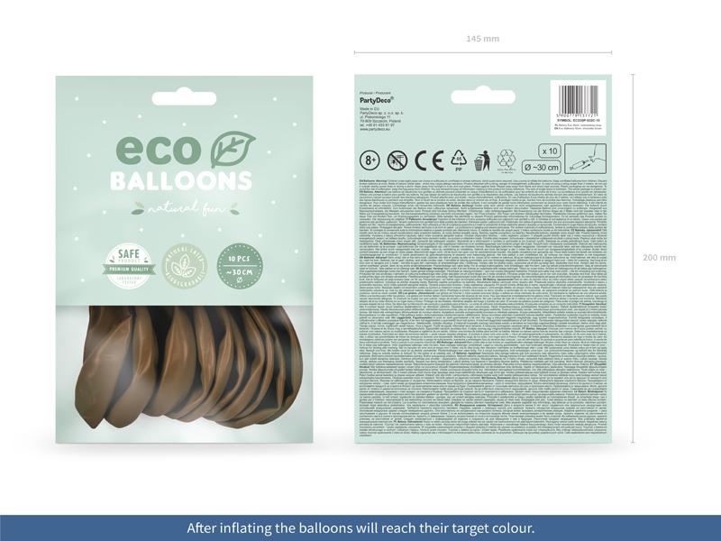 Eco Ballonger 30cm pastell, chokladbrun - 2