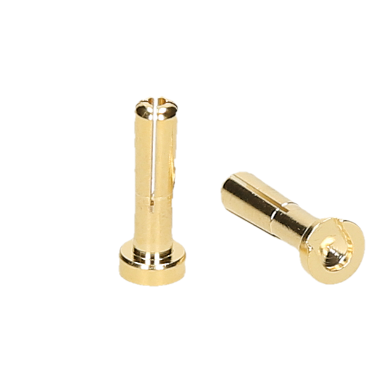 Gold plug 5mm male (2) low profile