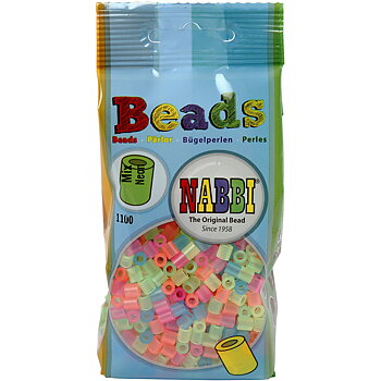 Rörpärlor, neon, Medium, 1100mixade