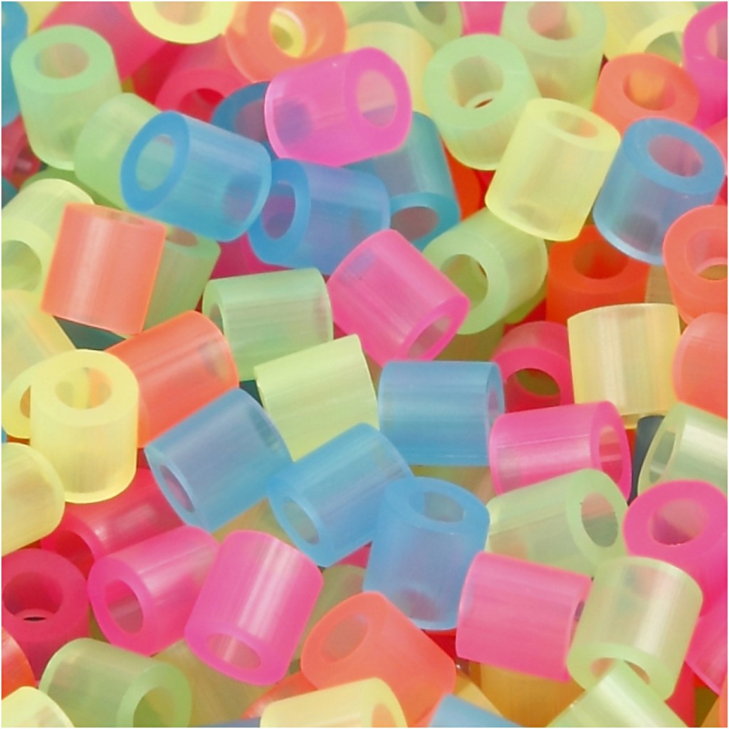 Rörpärlor, neon, Medium, 1100mixade - 2