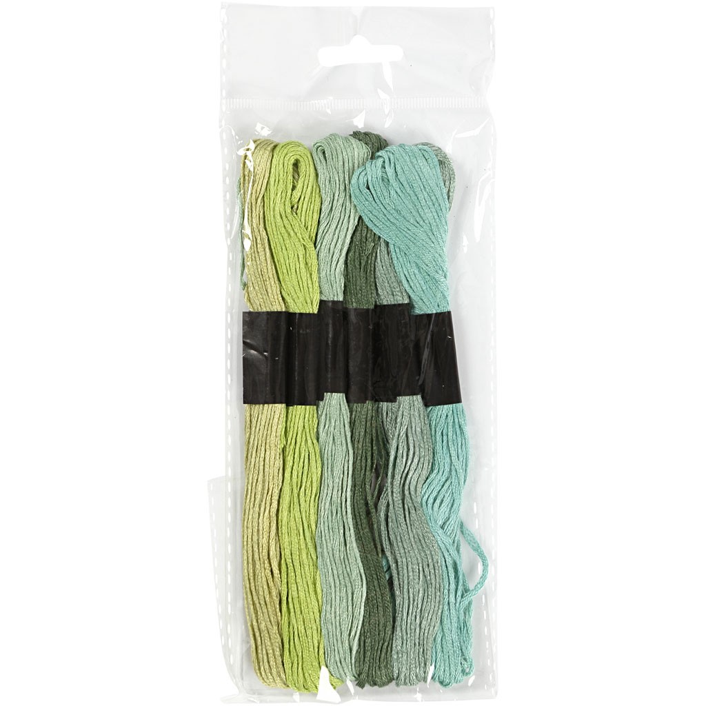 Harmoni broderigarn, tjocklek 1 mm, grön harmoni , 6nystan - 2