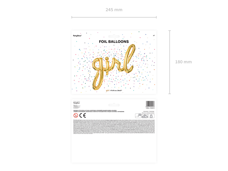 Folie ballong Flicka, guld, 77x70cm - 3