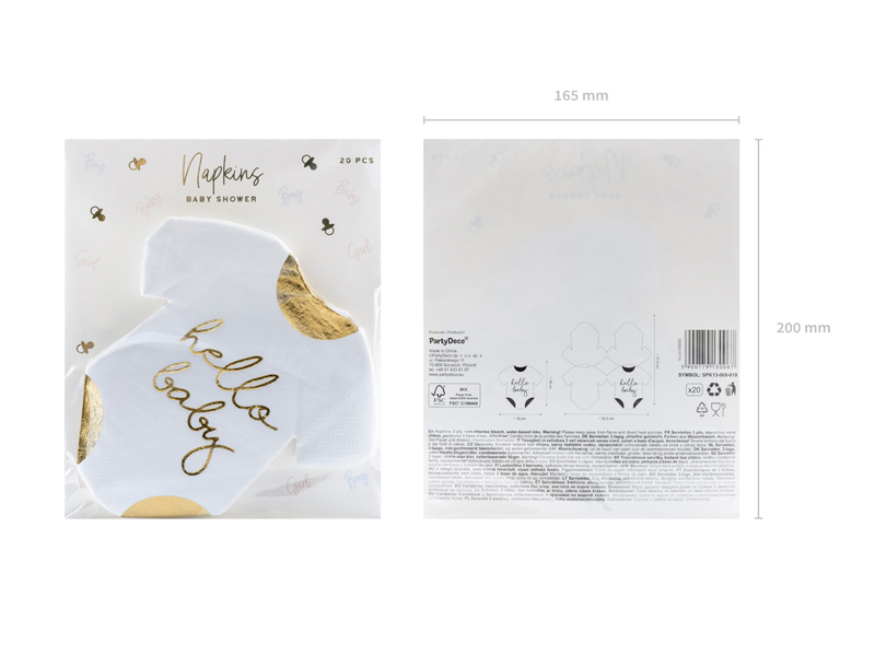 Servetter Baby romper - Hello Baby, white - 2