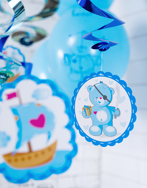 Swirls Teddy bears, blue, 60cm - 2