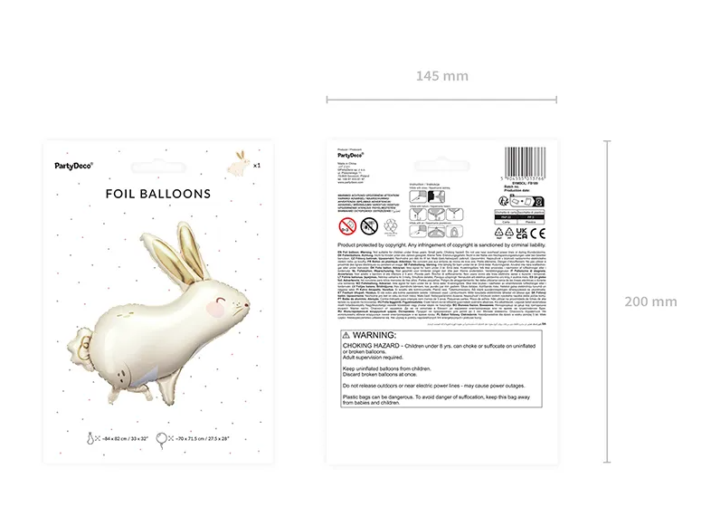 Foliéballong hare 67x88 cm - 8