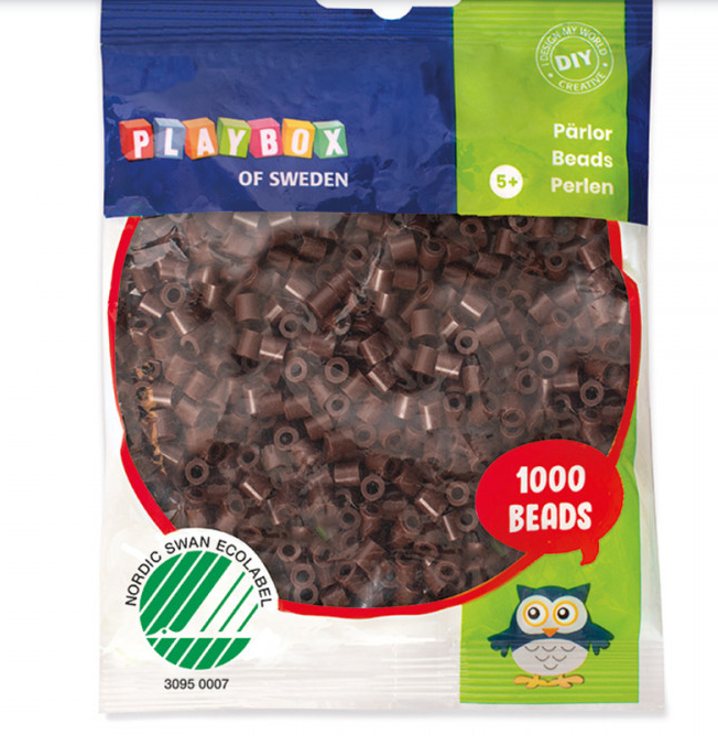 Rörpärlor Brun 1.000 st