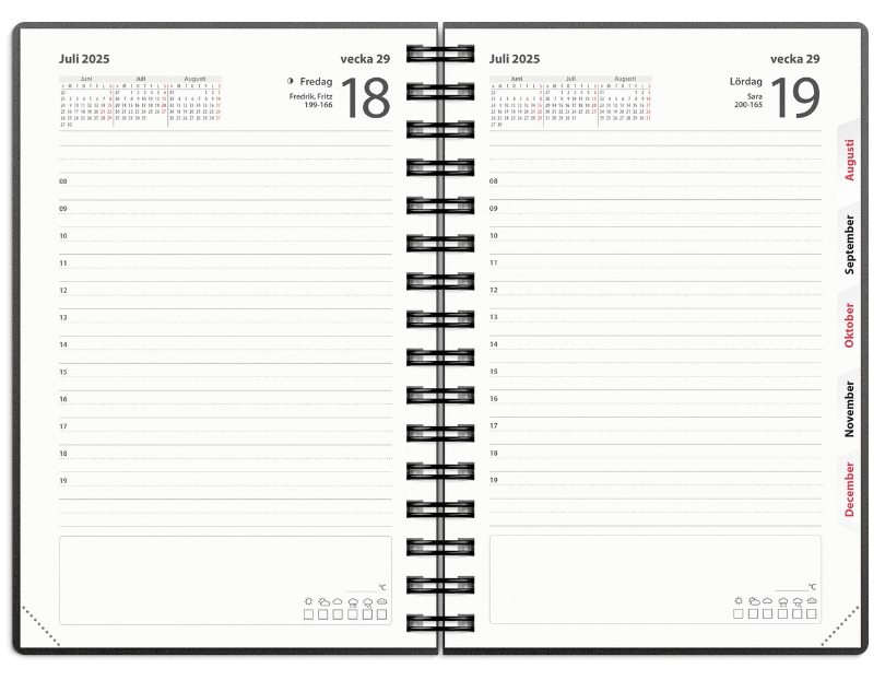 Kalender 2025 Dagbok svart PP-plast - 3