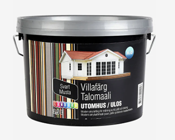 Villafärg Landora halvblank, svart 2.5 liter