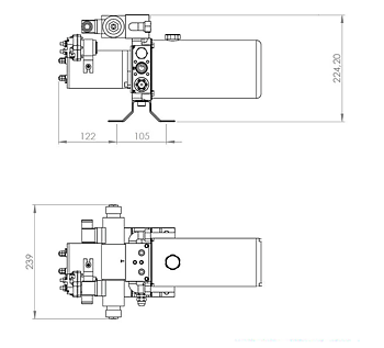 Minipumpstation 0.8kW 12V 2L 2-verkade