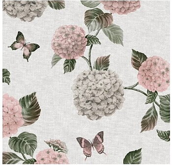 Vaxduk Rund Hortencia Rosa 140cm
