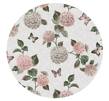 Vaxduk Rund Hortencia Rosa 140cm
