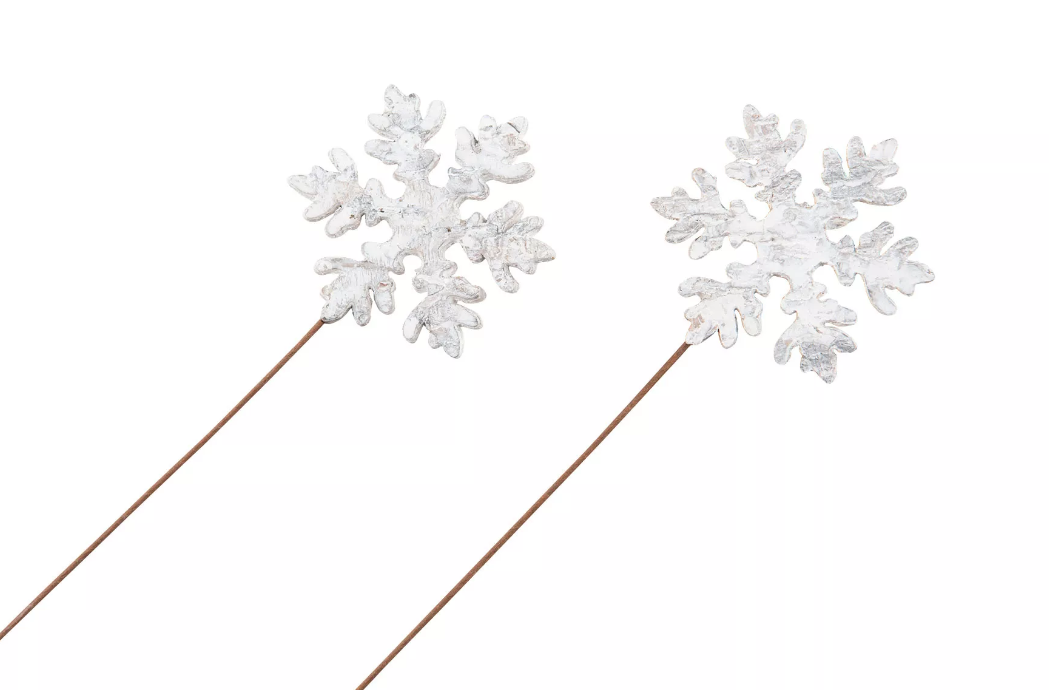 Näver Snöflinga Stick Vit