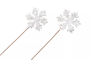 Näver Snöflinga Stick Vit