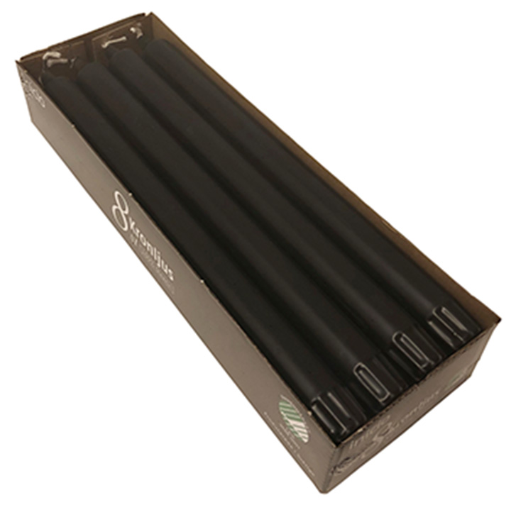 inicio Kronljus Svart 100%stearin 28cm 8p 10h