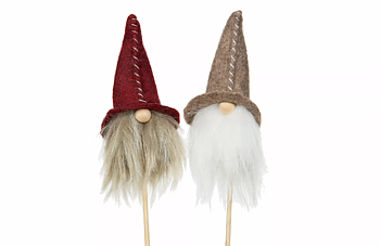 Tomte Stick Mörkröd eller Beige