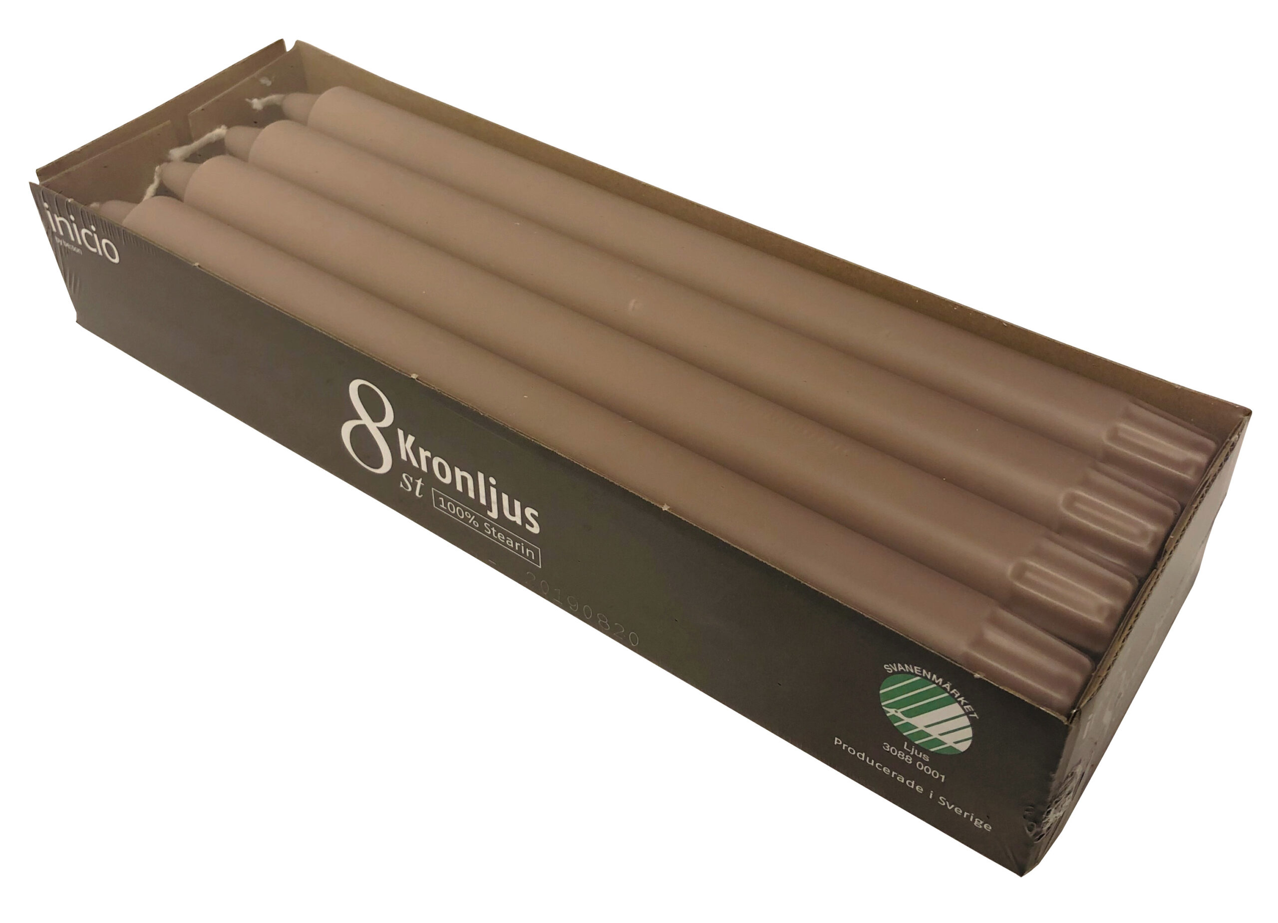 inicio Kronljus Beige 100%stearin 28cm 8p 10h