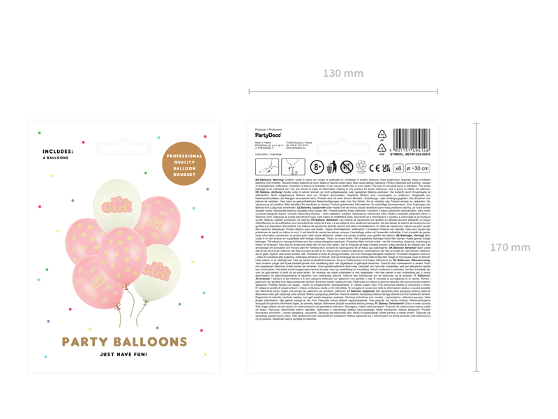Ballonger 30cm, Its A Girl, pastellmix 6-p - 2