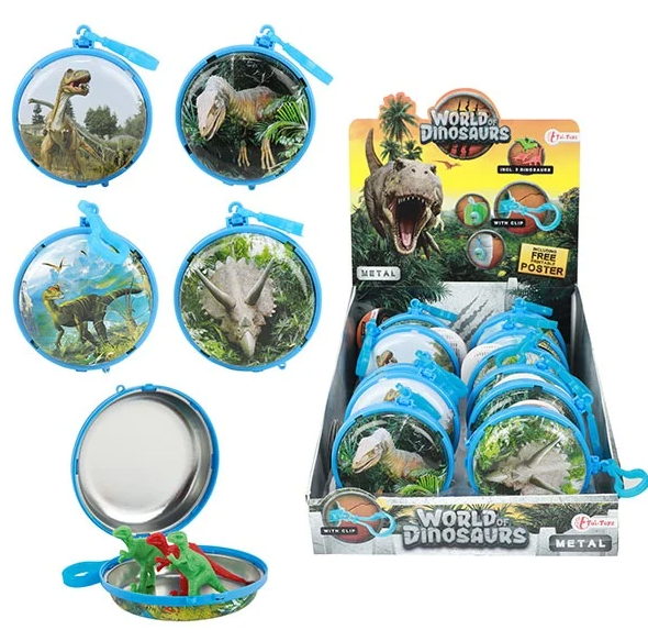 Nyckelring plåtburk - dinosaurier