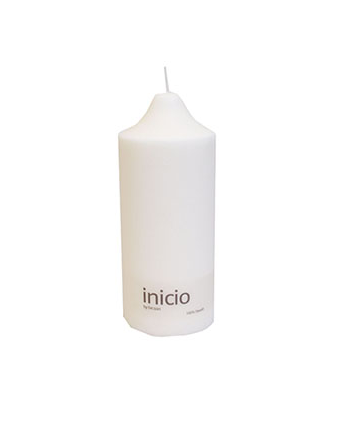 inicio Blockljus Vit 100% stearin10x20cm