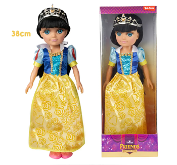 Prinsessdocka 38cm - svart hår