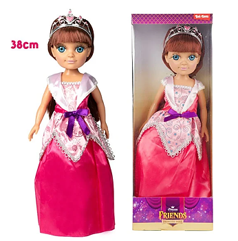 Prinsessdocka 38cm - brunt hår