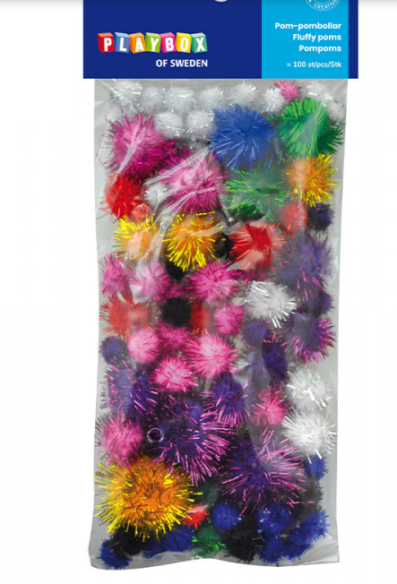 Pompom glitter 100 st
