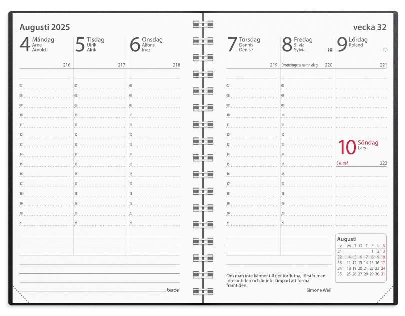 Kalender 2025 Prestige svart plast - 2