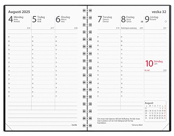 Kalender 2025 Prestige svart plast