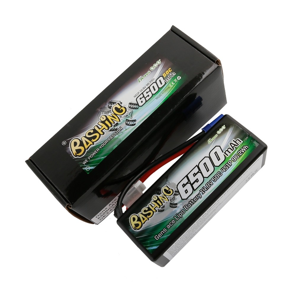 Gens ace battery lipo 4S 14.8V-6500-50C(EC5) 139X46X49mm 560G