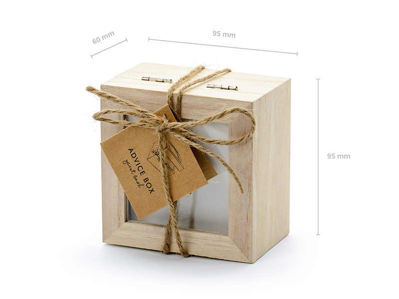Gäst bok - wedding advice box, 9.5x9.5x6cm, English language version - 3