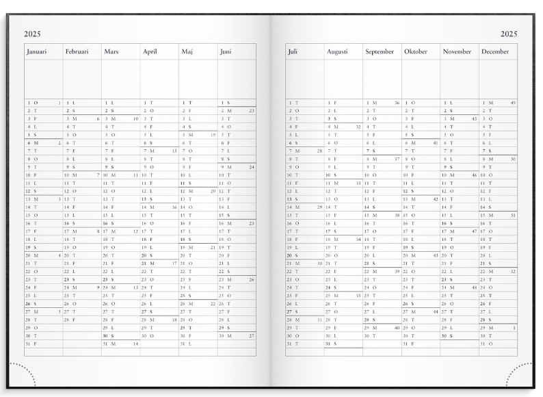 Kalender 2025 Företagarkalendern svart konstläder - 4
