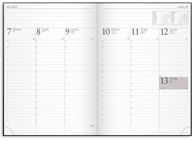 Kalender 2025 Företagarkalendern svart konstläder - 3