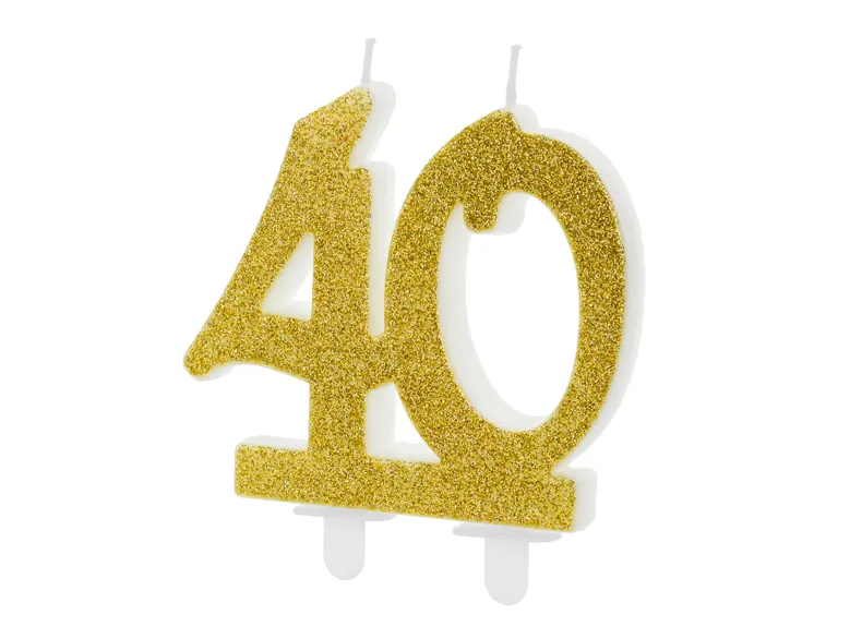 Födelsedagsljus guld 40