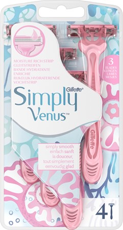 Gillette Venus Engångshyvel Simply Venus 3+ 4-p