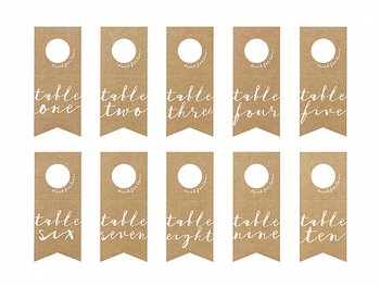 Bordsnummer - bottles hangers, 8x18.5cm