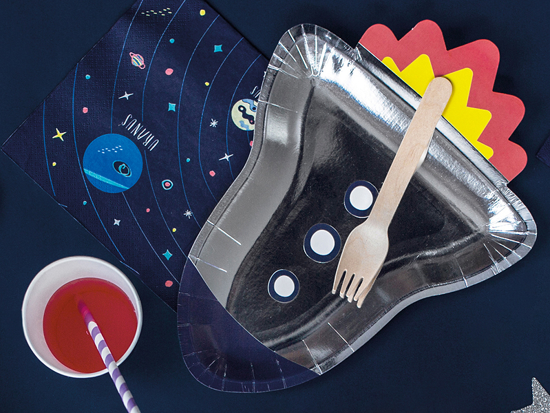 Papperstallrikar Space Party - Rocket, 21.5x29.5cm. - 3