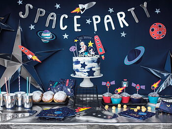 Papperstallrikar Space Party - Rocket, 21.5x29.5cm.