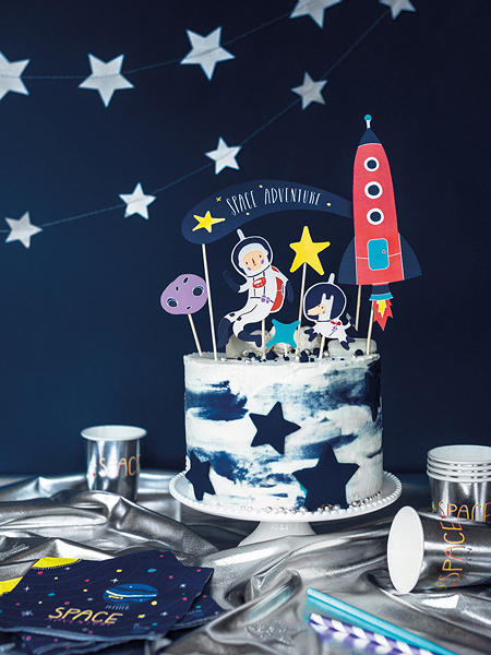 Cake topper Space, 9.5-24.5cm - 3