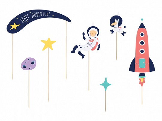 Cake topper Space, 9.5-24.5cm