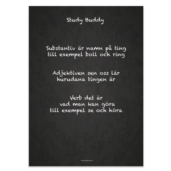 Poster 30x40 Frank & Poppy Study Buddy