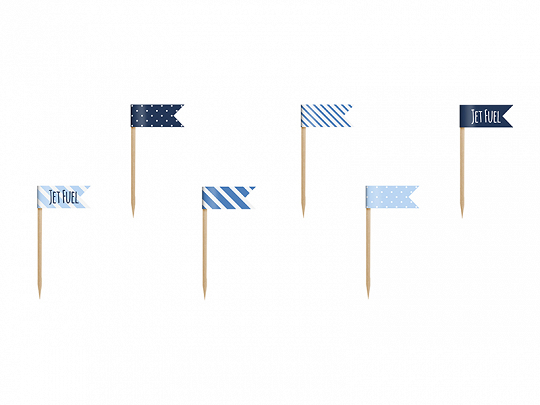 Cupcake Toppers Mini Flags Little Plane, mix, 7cm