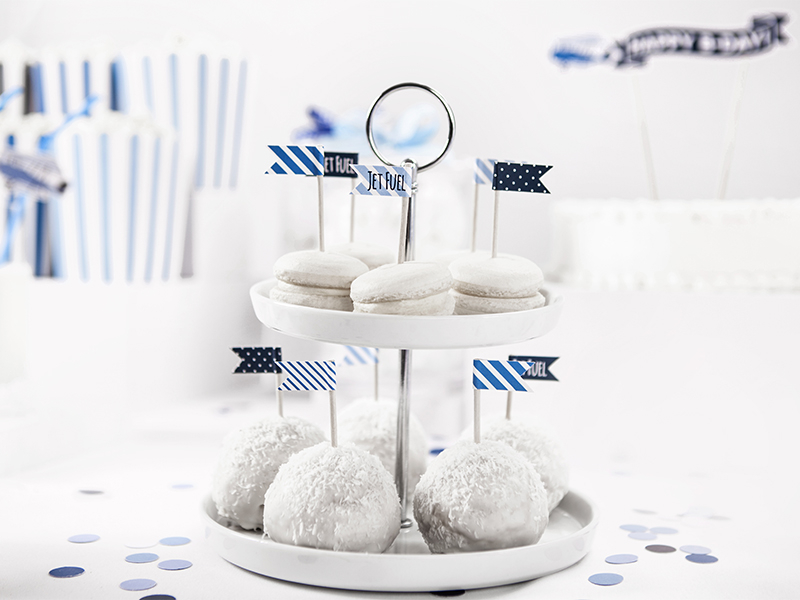 Cupcake Toppers Mini Flags Little Plane, mix, 7cm - 2