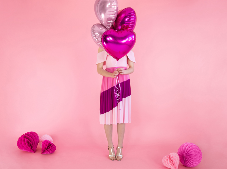 Folieballong ljus rosa hjärta - 4