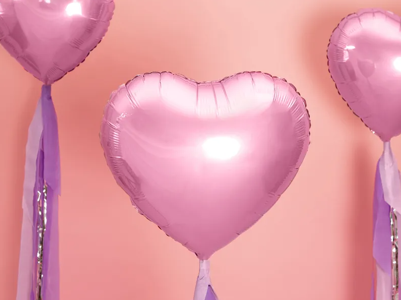 Folieballong ljus rosa hjärta - 2
