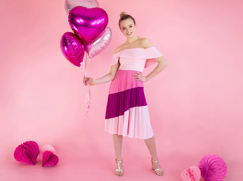 Folieballong ljus rosa hjärta - 3